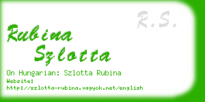 rubina szlotta business card